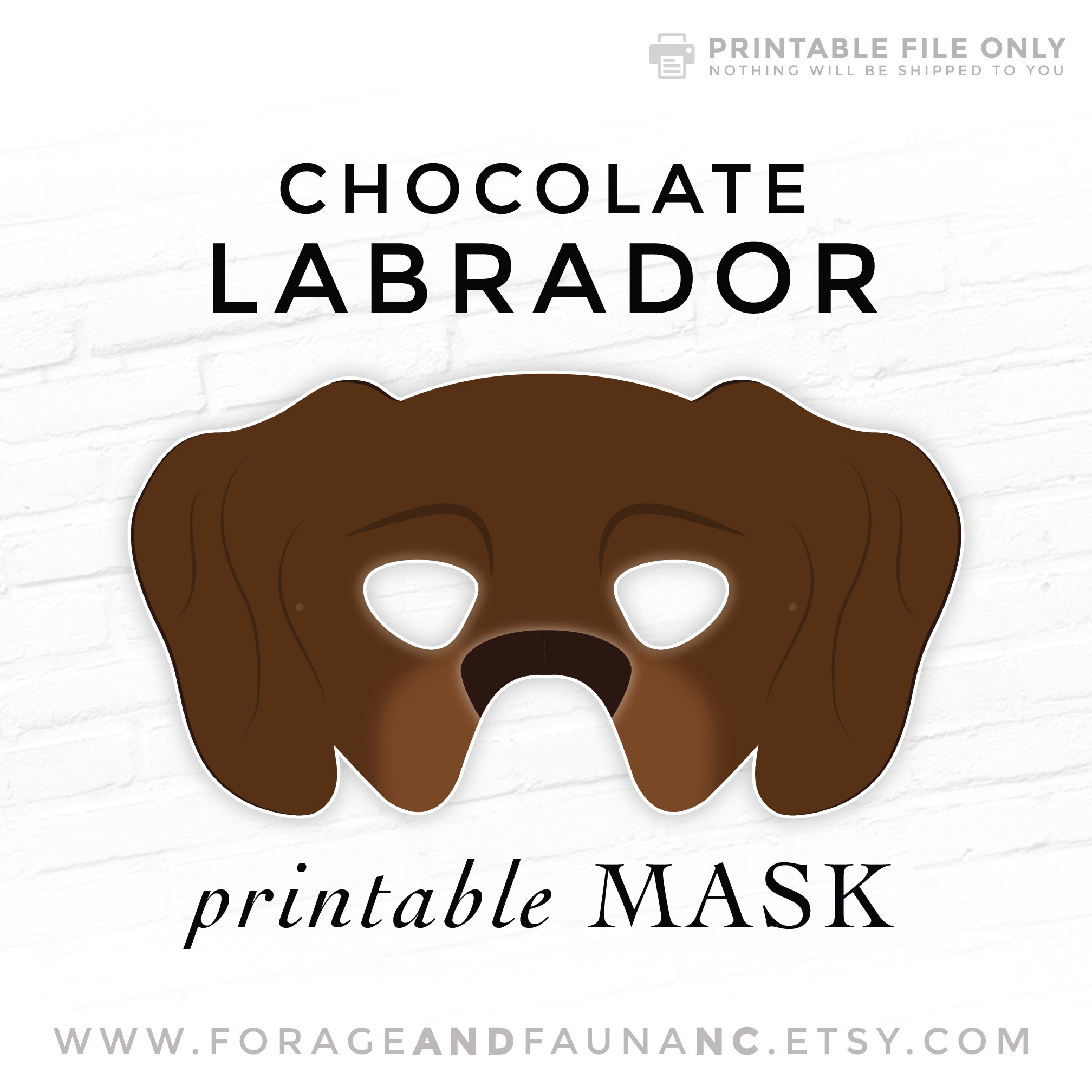 Lab Halloween Costumes 2022 Chocolate Brown Labrador Printable Dog Mask Halloween Costume Etsy India