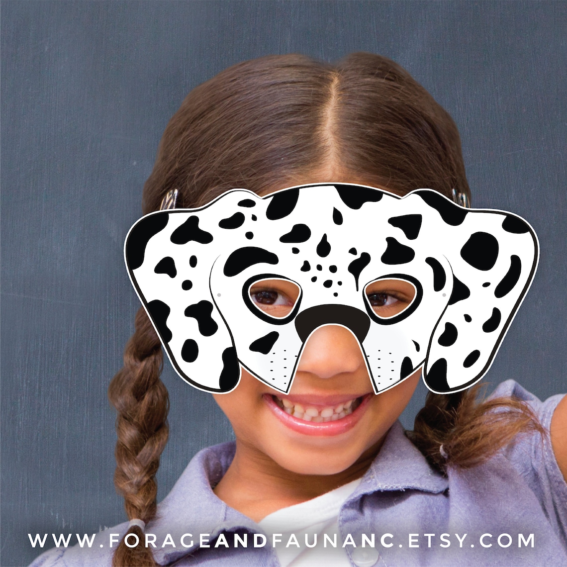 Dalmatian Printable Dog Animal Mask Doggo Puppy Mask Black - Etsy