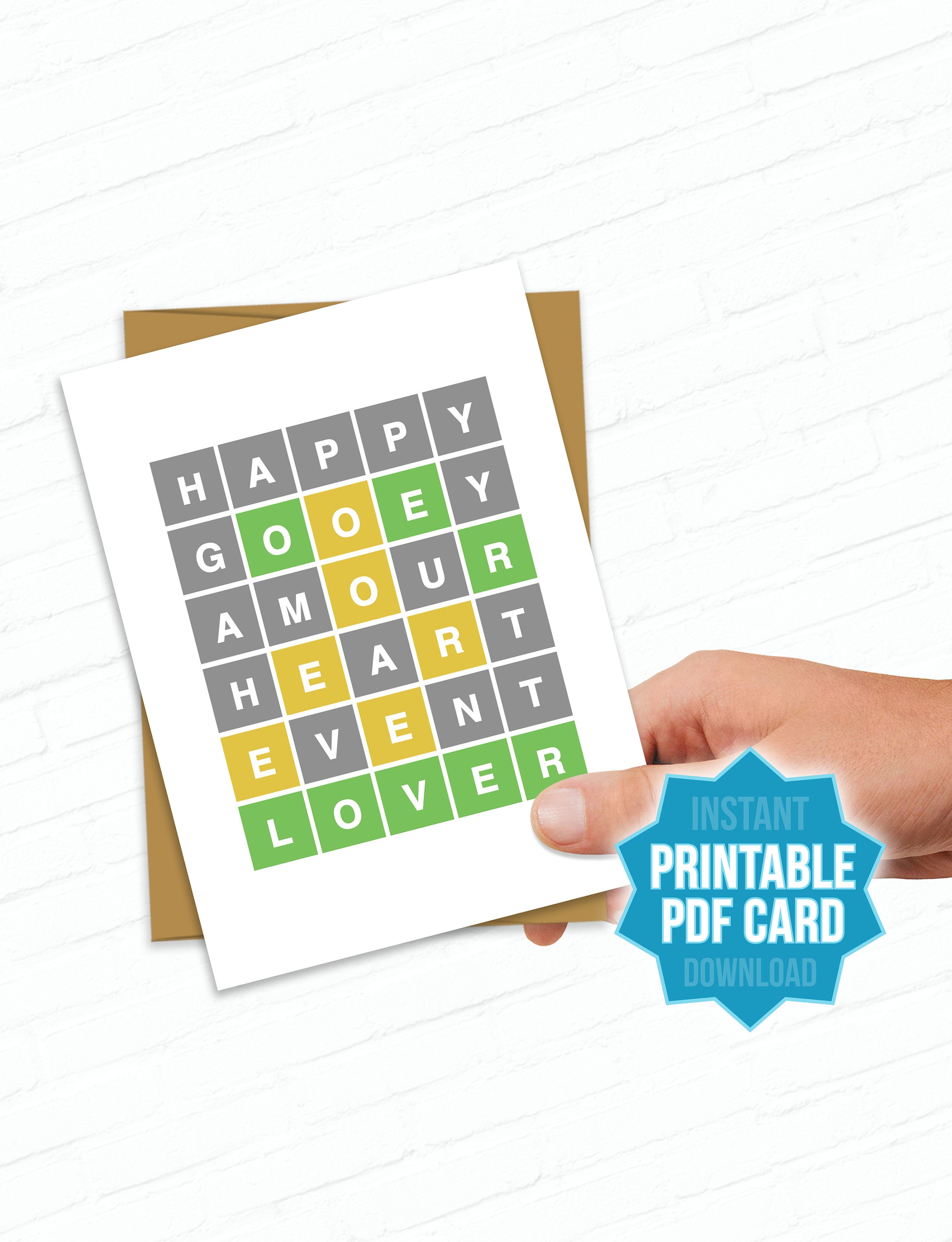 Custom Wordle Word Game Printable Card for Inessb  Etsy Denmark