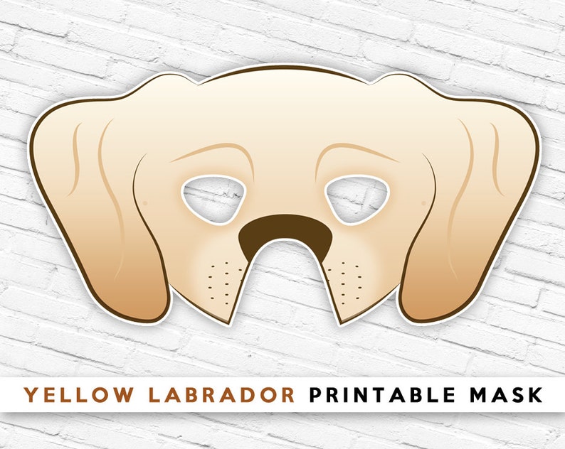 Yellow Labrador Mask Tan Pet Mask Printable Halloween Mask photo regarding Printable Dog Masks known as Yellow Labrador Mask Tan Pet dog Mask Printable Halloween Mask