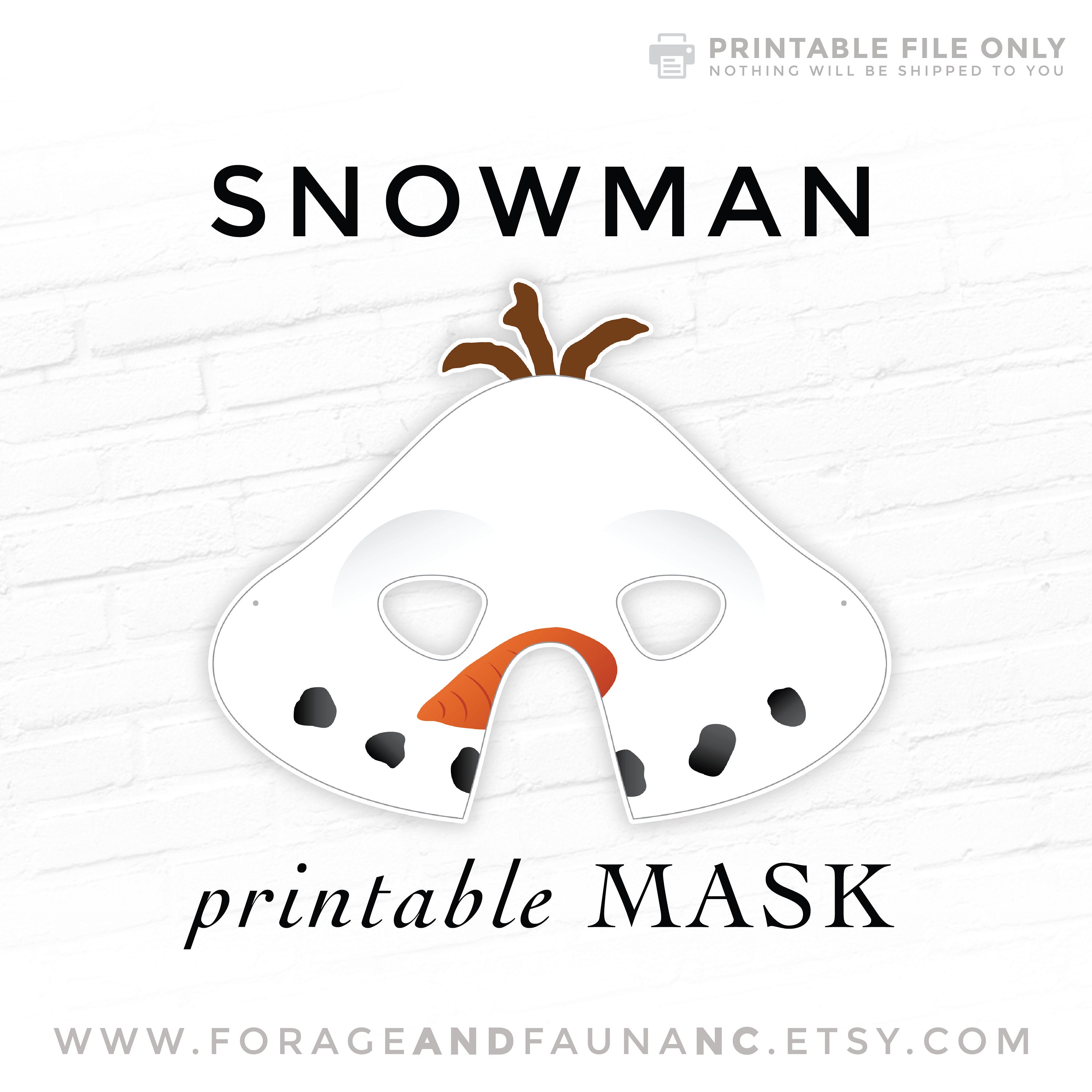snowman printable costume face mask snow man cosplay frosty etsy australia