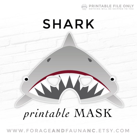 Great White Shark Printable Halloween DIY Party Mask Sharknado Shark Week  Paper Craft Mask Photo Booth Props Jaws Sea Life Ocean Monster -  Canada