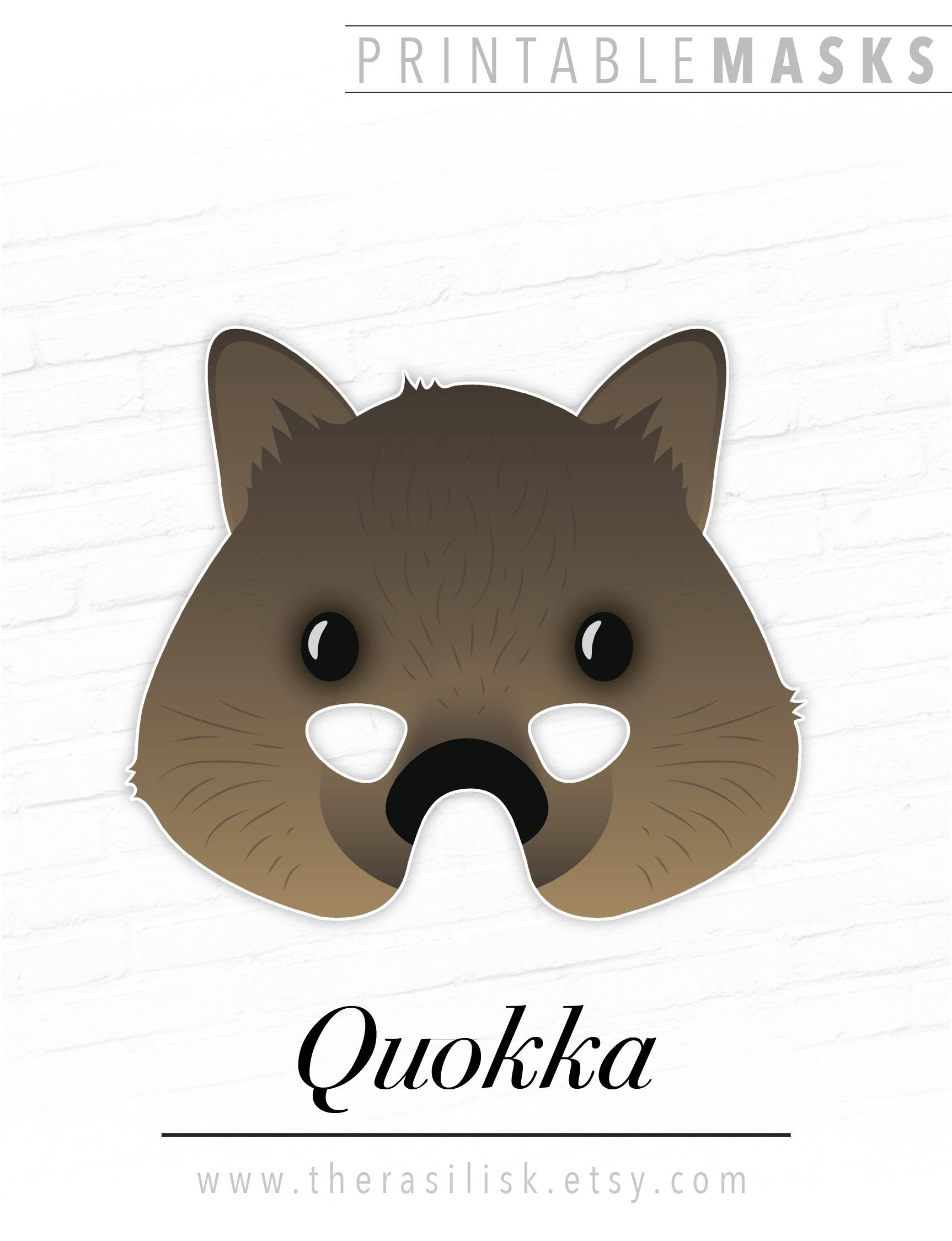 quokka mask template Quokka Mask Printable Animal Mask Paper Mask Marsupial  Etsy