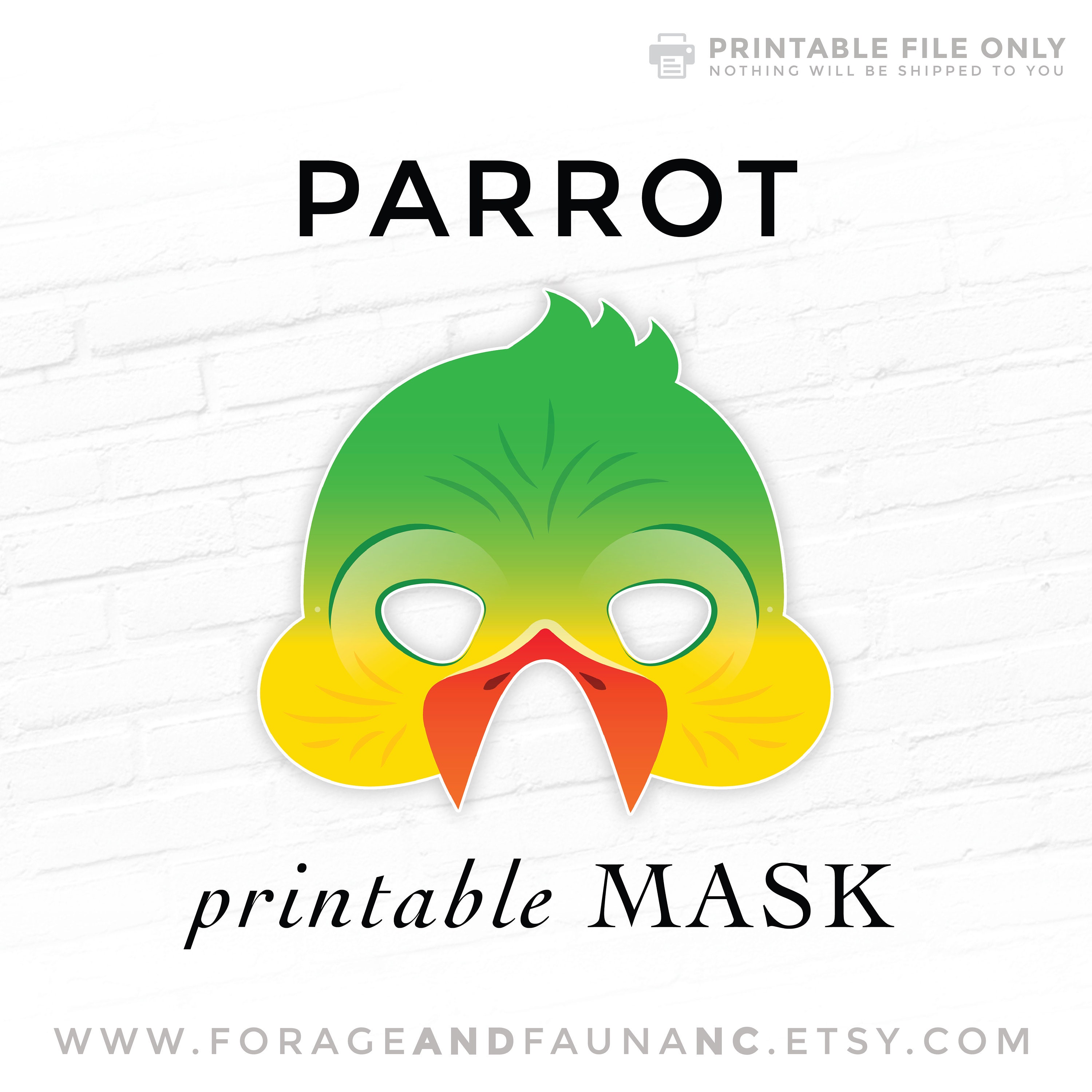 Anrufen Kriegsschiff Universal Bird Mask Printable Frank Handschrift 