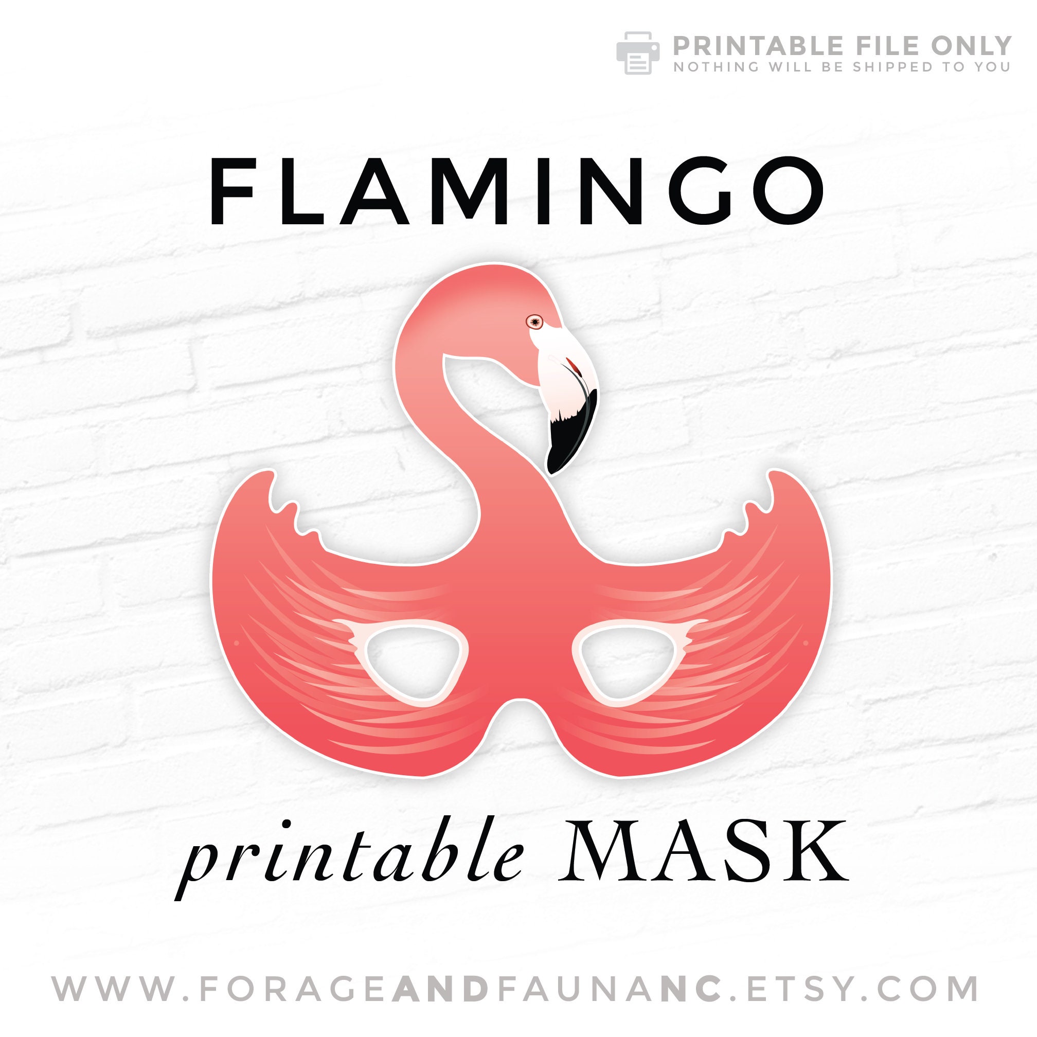 Printable Flamingo Mask