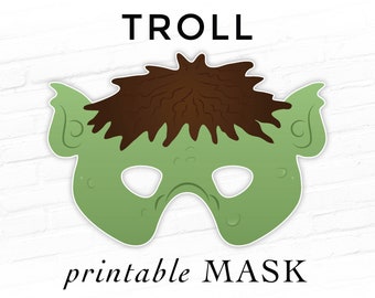 Halloween Mask Printable Mask Troll Mask Monster Mask Fairy Tale Photo Booth Props Printable Ogre Mask Paper Mask Costume For Kids Play Prop