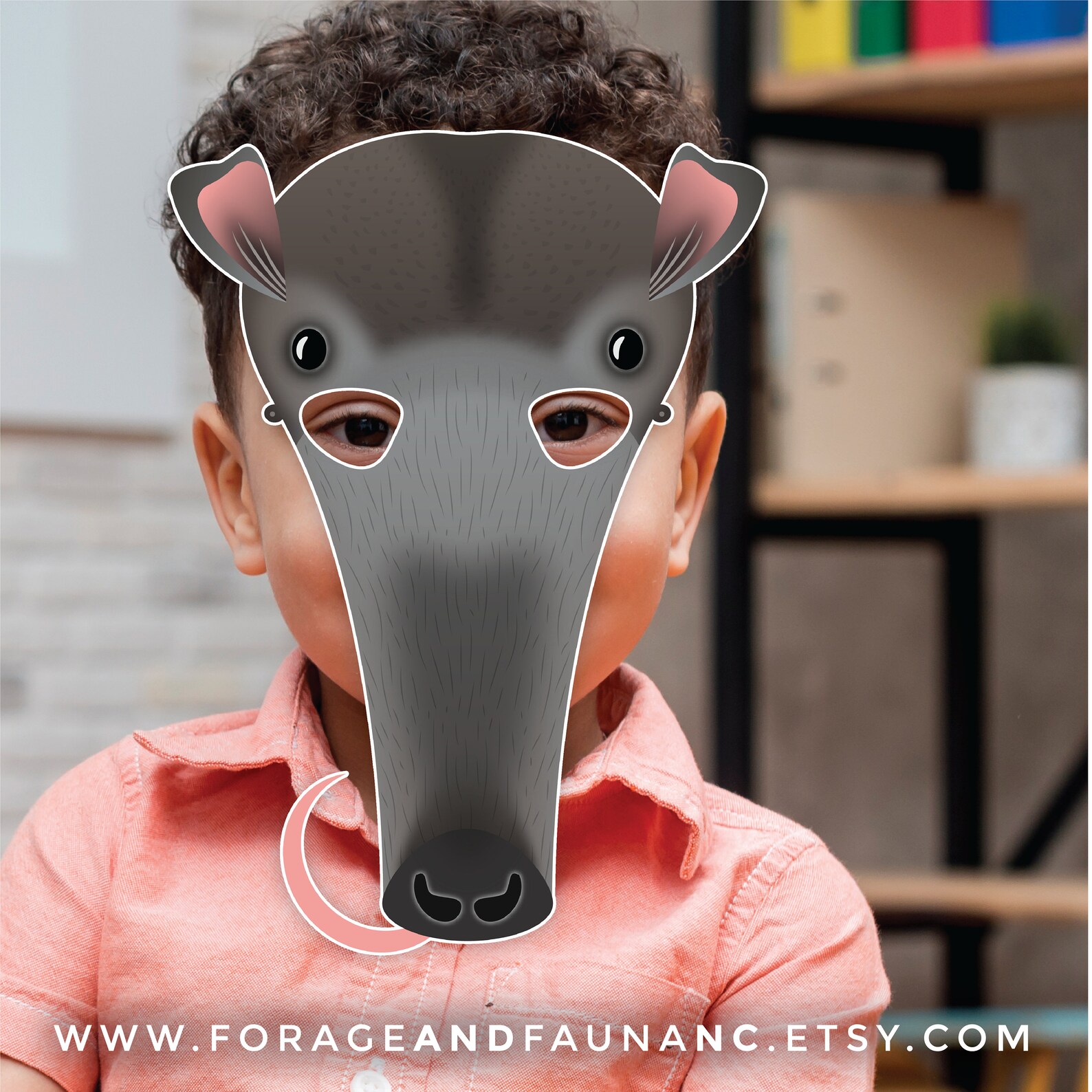 Anteater Aardvark Printable Animal Mask Halloween Birthday | Etsy
