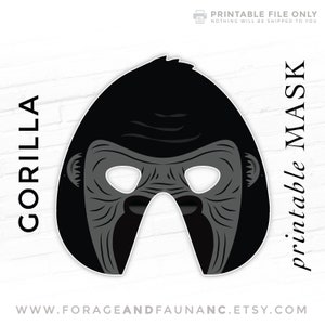 Gorilla Printable Mask | Primate Mask | King Kong | Donkey Kong