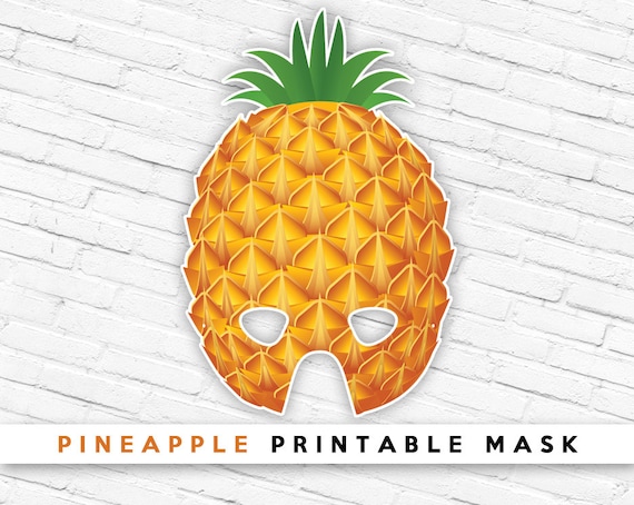 Pineapple Printable Party Mask Tropical Fruit Mask | Etsy