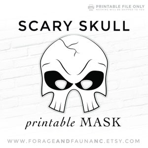 Halloween Mask, Printable Masks, Scary Skull Skeleton Mask, Party Mask, Photo Booth Prop, Scary Mask, Punisher, Horror Mask, Skull, Costume