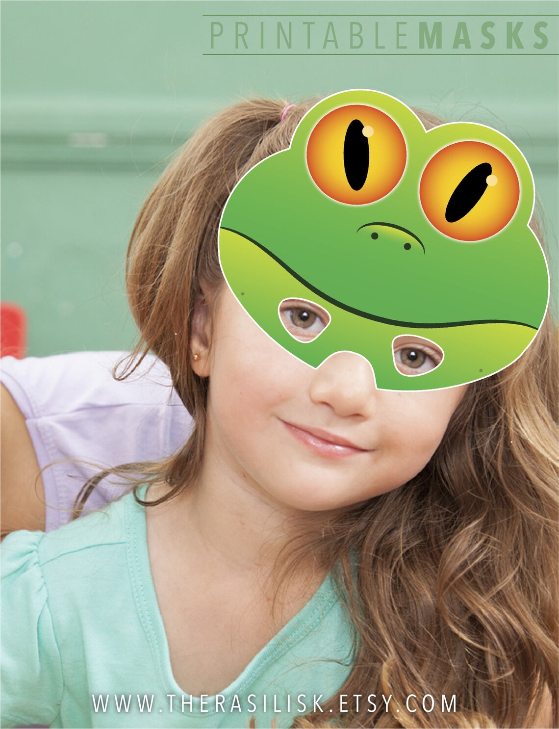 Printable Mask Halloween Mask Animal Mask Frog Mask Green | Etsy