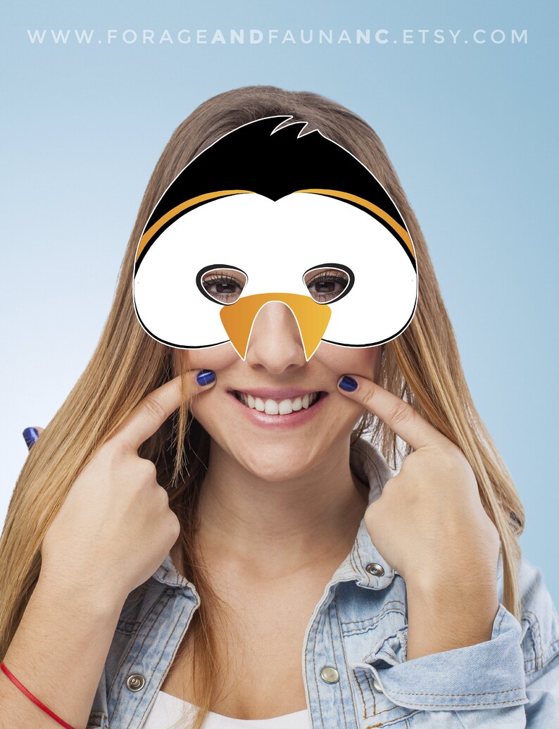 Penguin Printable Bird Mask King Penguin Emperor Penguin Mask | Etsy