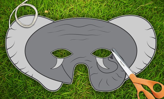 elephant childrens halloween mask party mask printable pdf