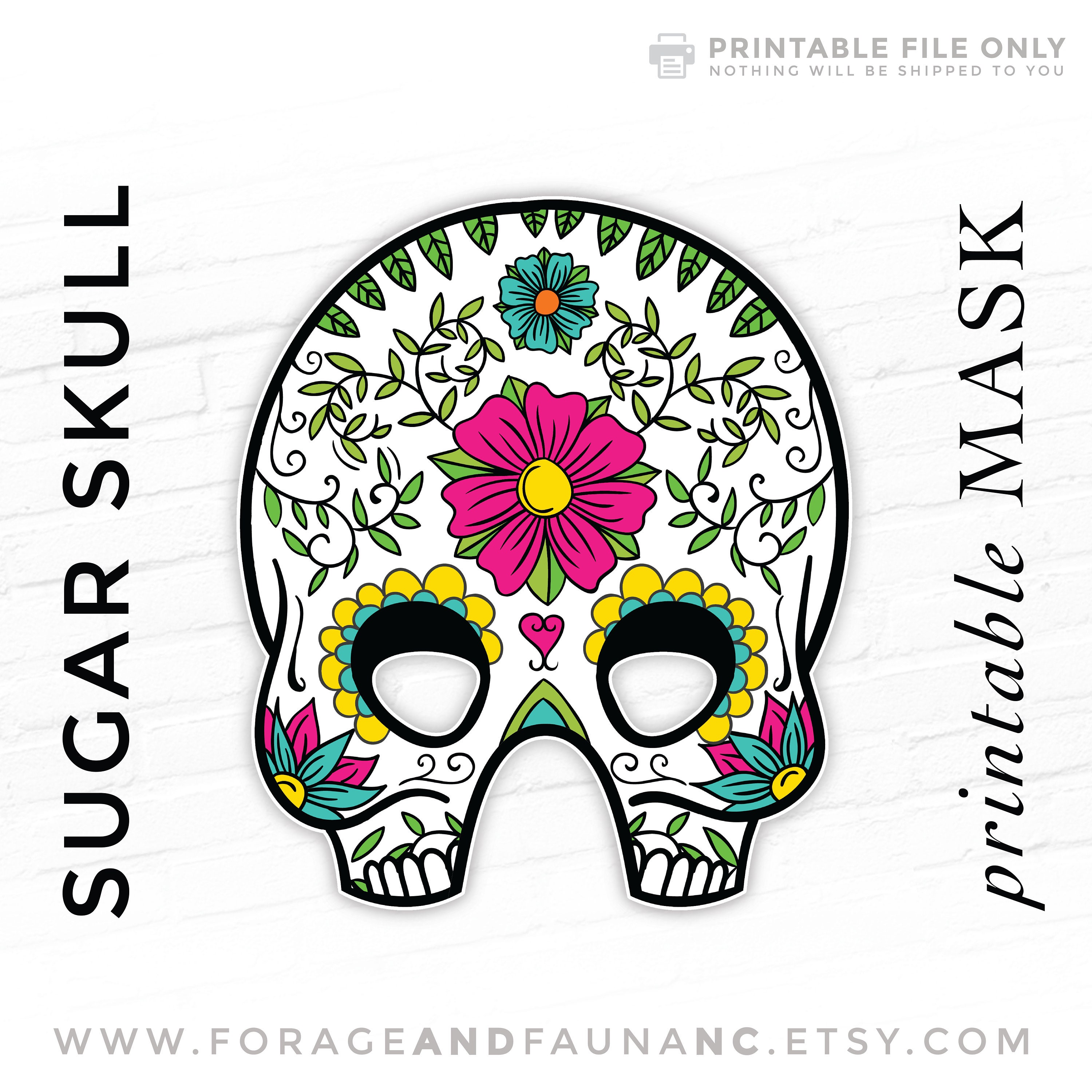 mexican sugar skull calavera day of the dead printable halloween
