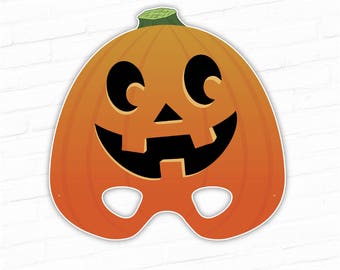 Halloween Mask, Jack-O-Lantern Printable Mask, Happy Pumpkin Costume, Jack O Lantern, Masquerade, Cute Costume, Party Mask, For Kids, Gourd
