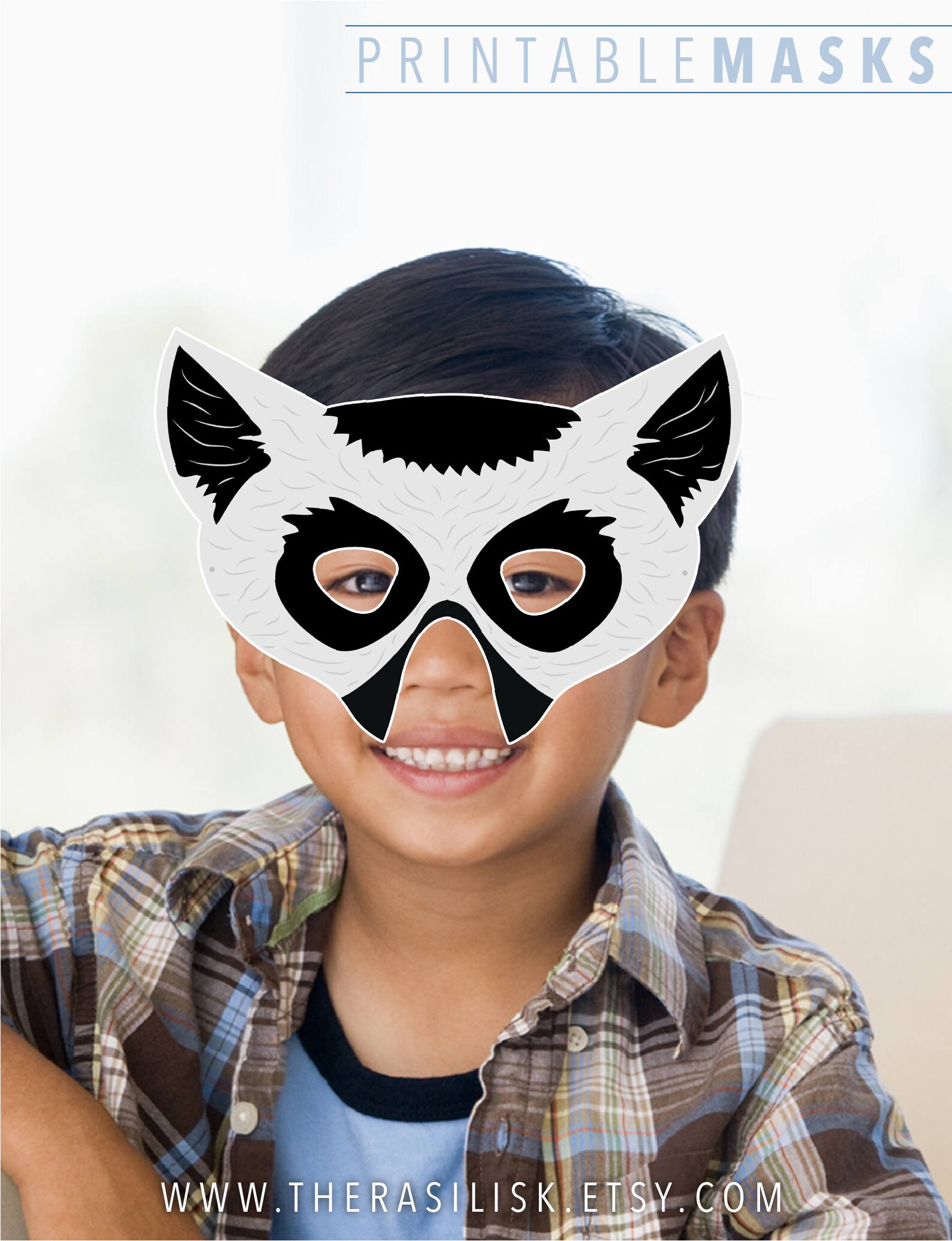 Printable Animal Mask Halloween Mask Lemur Mask Paper Mask - Etsy Italia