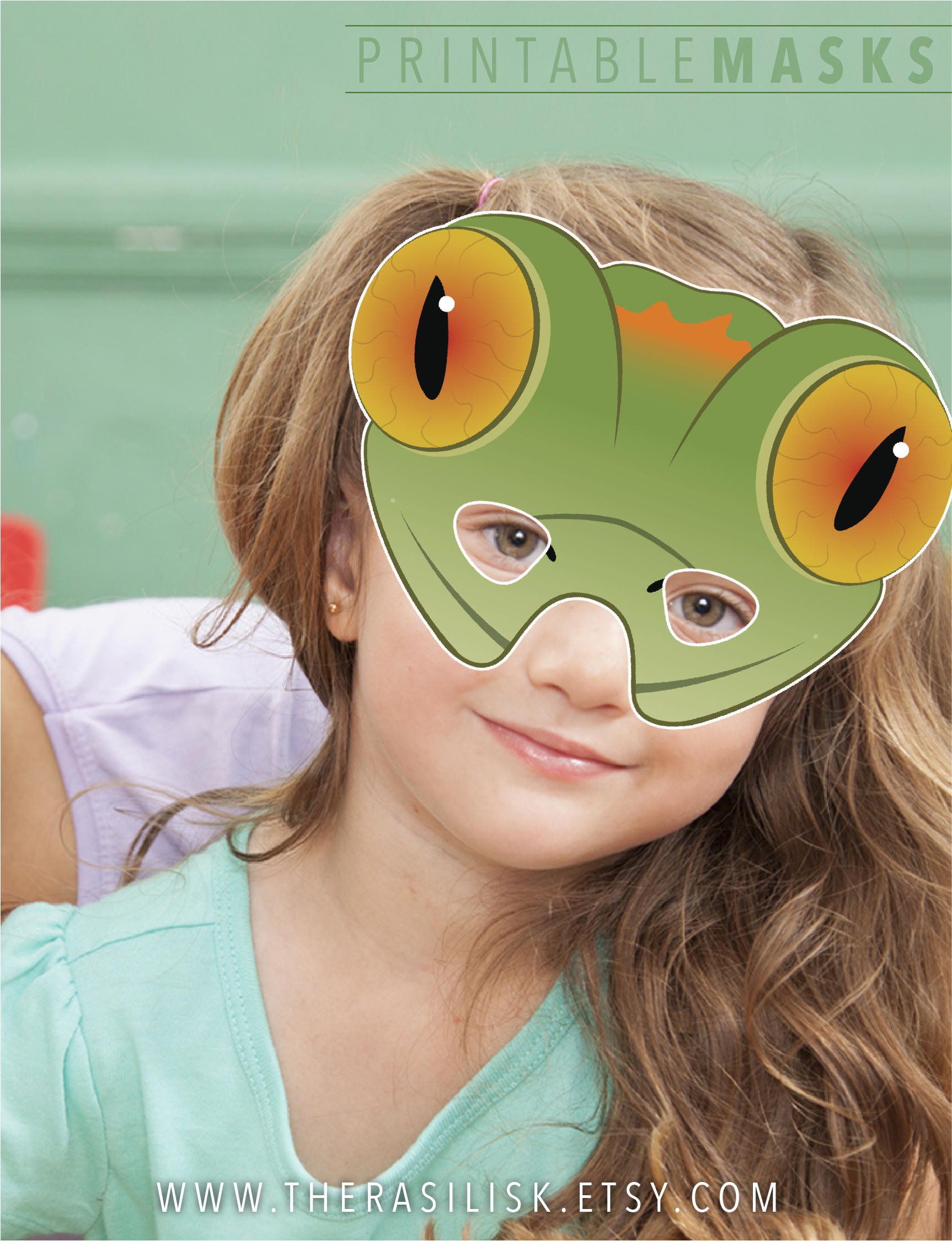 Printable Halloween Mask Lizard Mask Gecko Printable Mask | Etsy
