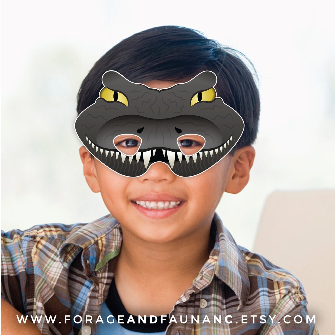 Alligator Printable Animal Mask Reptile Dinosaur Birthday - Etsy
