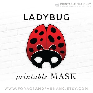 Ladybug Printable Insect Mask Ladybird Red Beetle Printable Costume Prop Theater Play Photo Booth Birthday Party Halloween Wedding Solstice