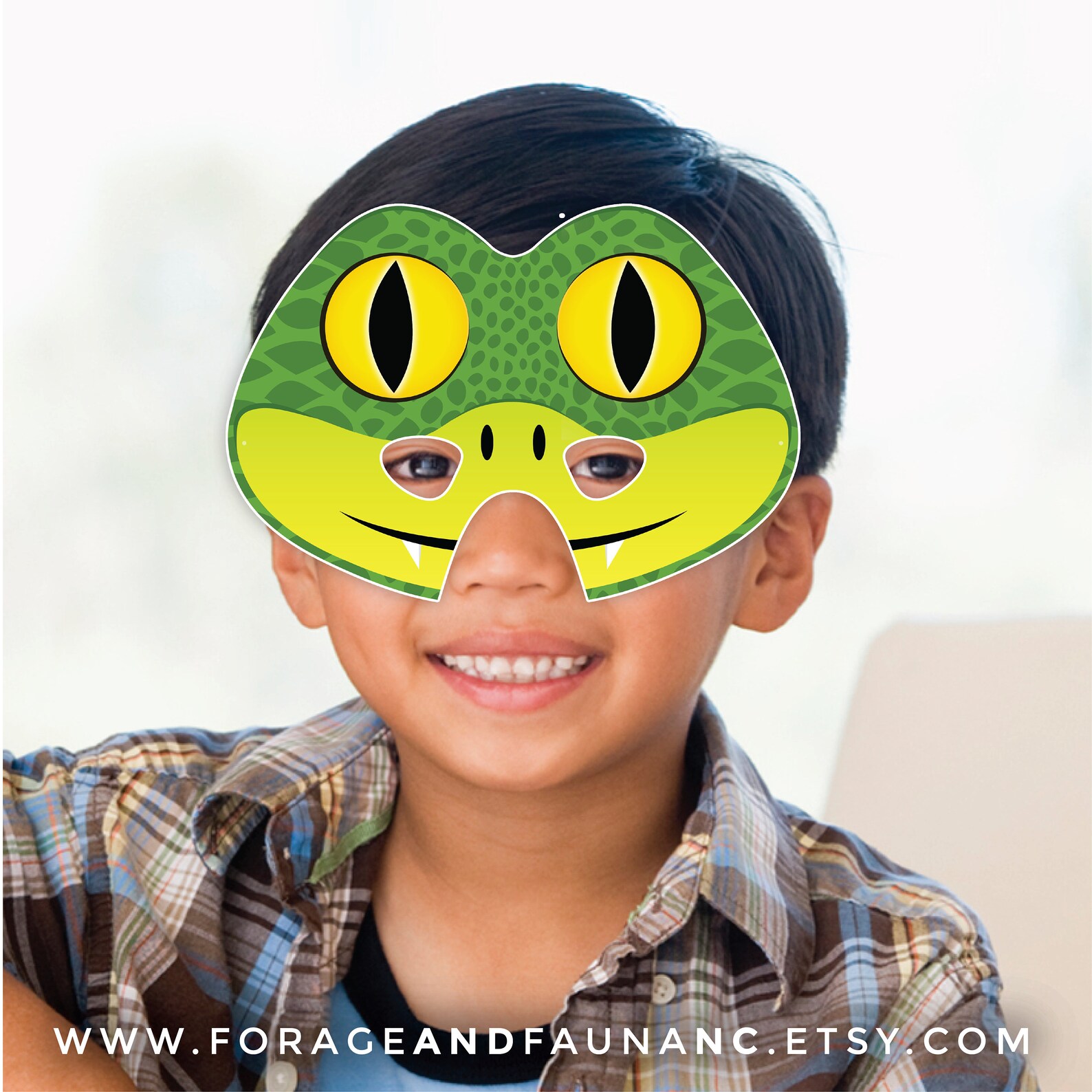 green-snake-printable-mask-animal-halloween-mask-photo-booth-etsy