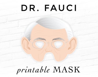 Dr Fauci Costume Doctor Anthony Fauci NIH CDC Scientist Old Man with Glasses Printable Halloween Mask Party Disguise Mask Photo Zoom Prop