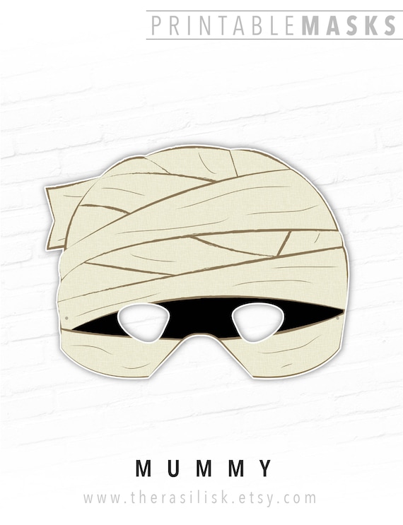 Halloween Mask Printable Mask Mummy Mask Monster Paper - Etsy