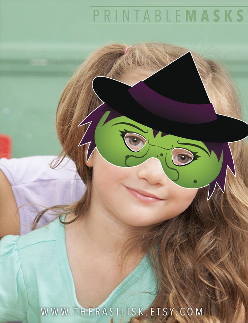 Halloween Mask Printable Mask Witch Mask Wicked Witch Mask | Etsy