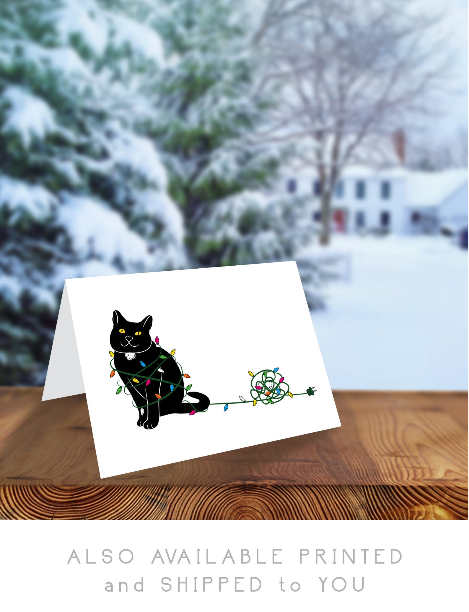Printable Cat Cards Cat Christmas Cards Black Cat Holiday - Etsy