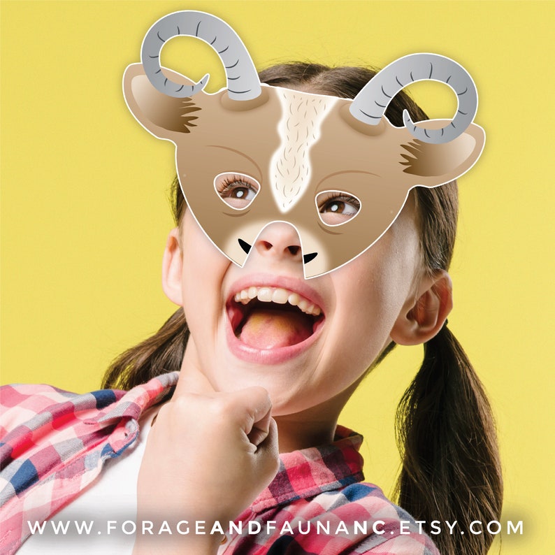 Goat Printable Costume Face Mask Nativity Theater Mask Halloween