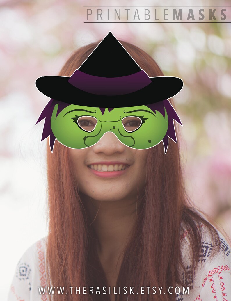 Halloween Mask Printable Mask Witch Mask Wicked Witch Mask | Etsy