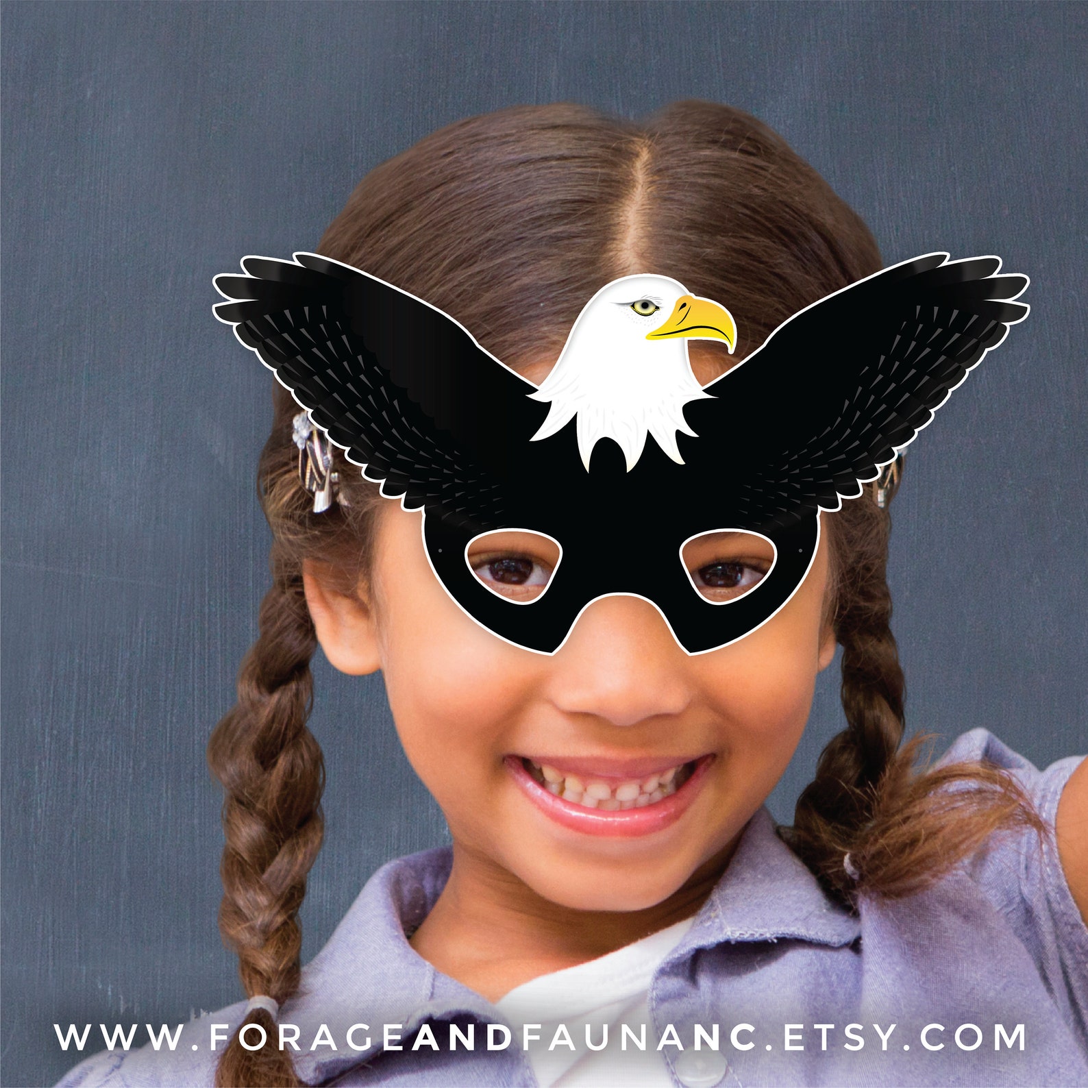 Bald Eagle Printable Mask Halloween Party Bird Mask Patriotic - Etsy España