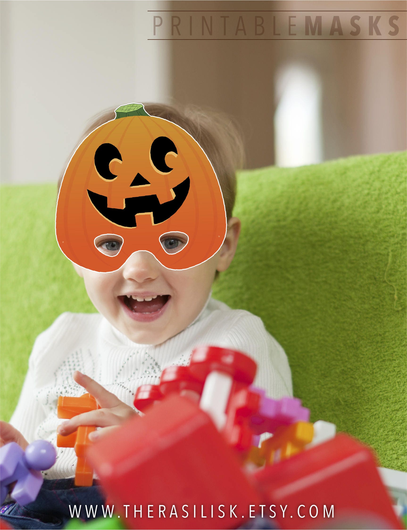 Halloween Mask, Jack-o-lantern Printable Mask, Happy Pumpkin Costume ...