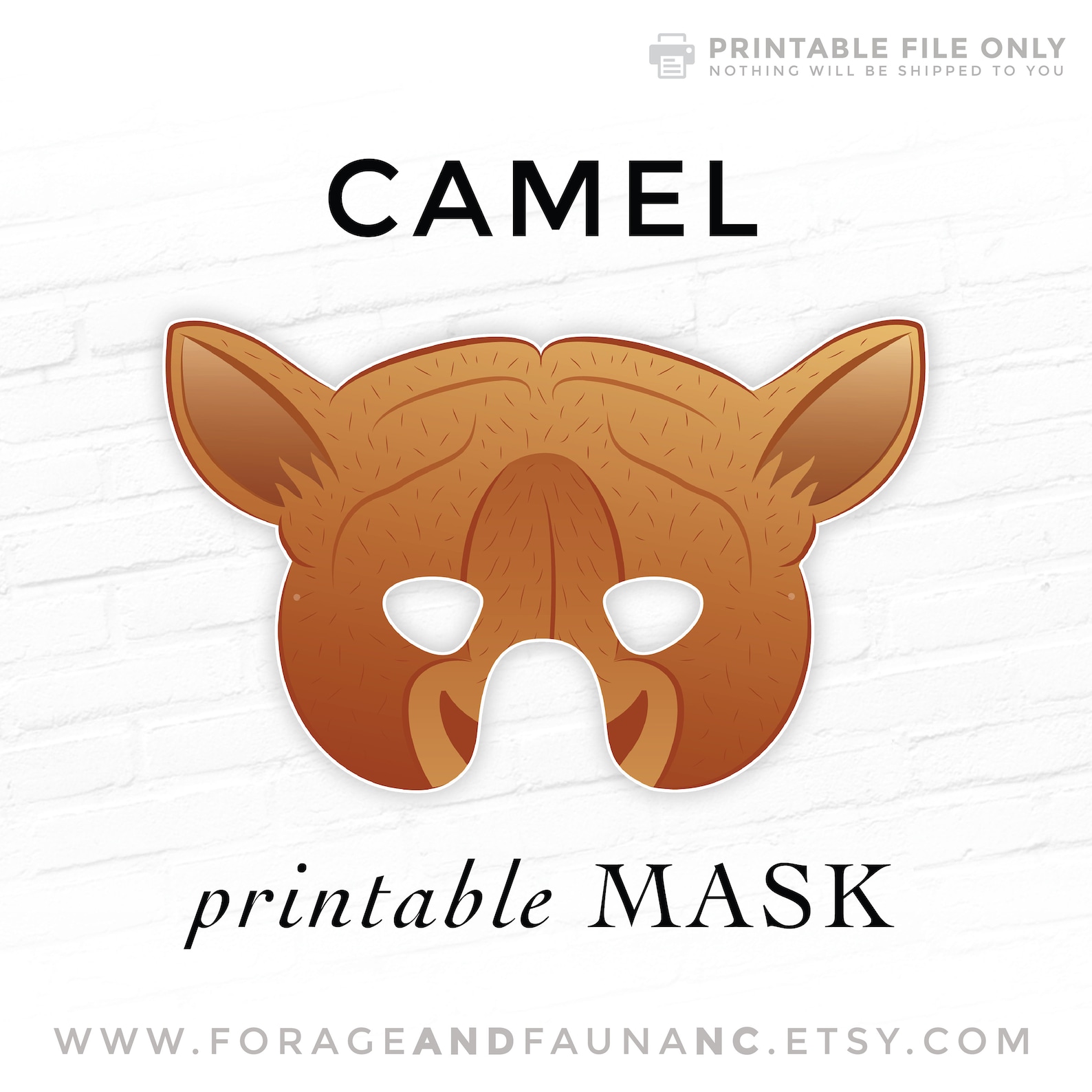 camel-printable-animal-mask-costume-dromedary-bactrian-camel-etsy-espa-a