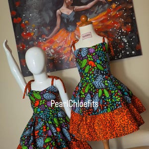 Girls African Print Dress - Ankara Birthday Party Dress for Toddlers and kids |Handmade Multicolour Ruffle Dress |Sleeveless Cultural Outfit