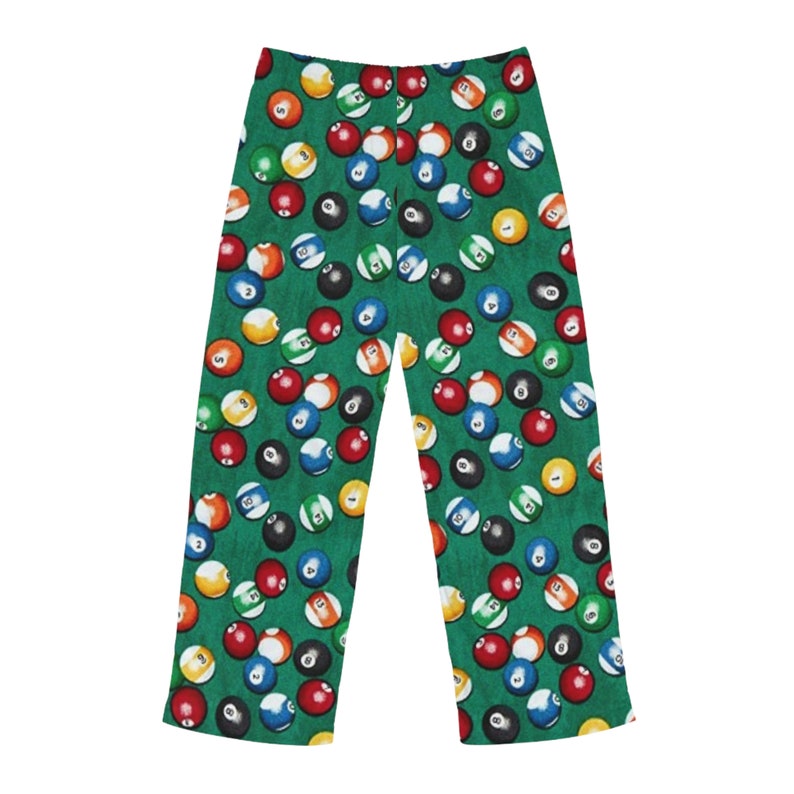 Men's Pajama Pants pool balls, billiards, pj bottoms, funny pool player gift, novelty pjs, mens lounge pants, gift for him image 4