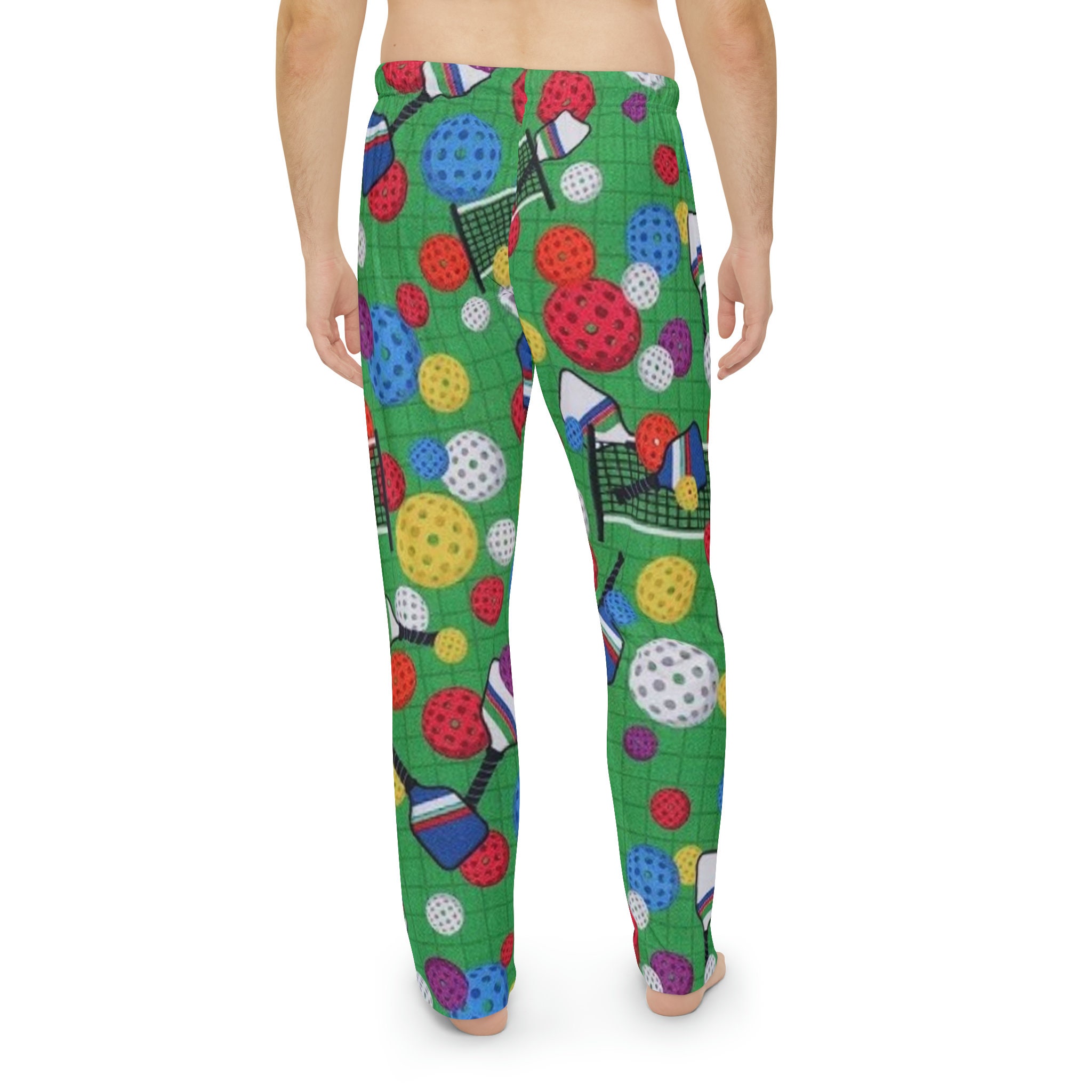 Men's Pajama Pants Pickleball Themed, Pickleball Pj Pants, Novelty