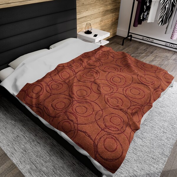 Diamond Orange Print Pattern Blanket
