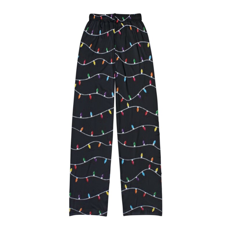 Kids Christmas Lights Pj Pants, Festive Pajama Pants, Holiday Novelty Lounge Pants, Xmas Family