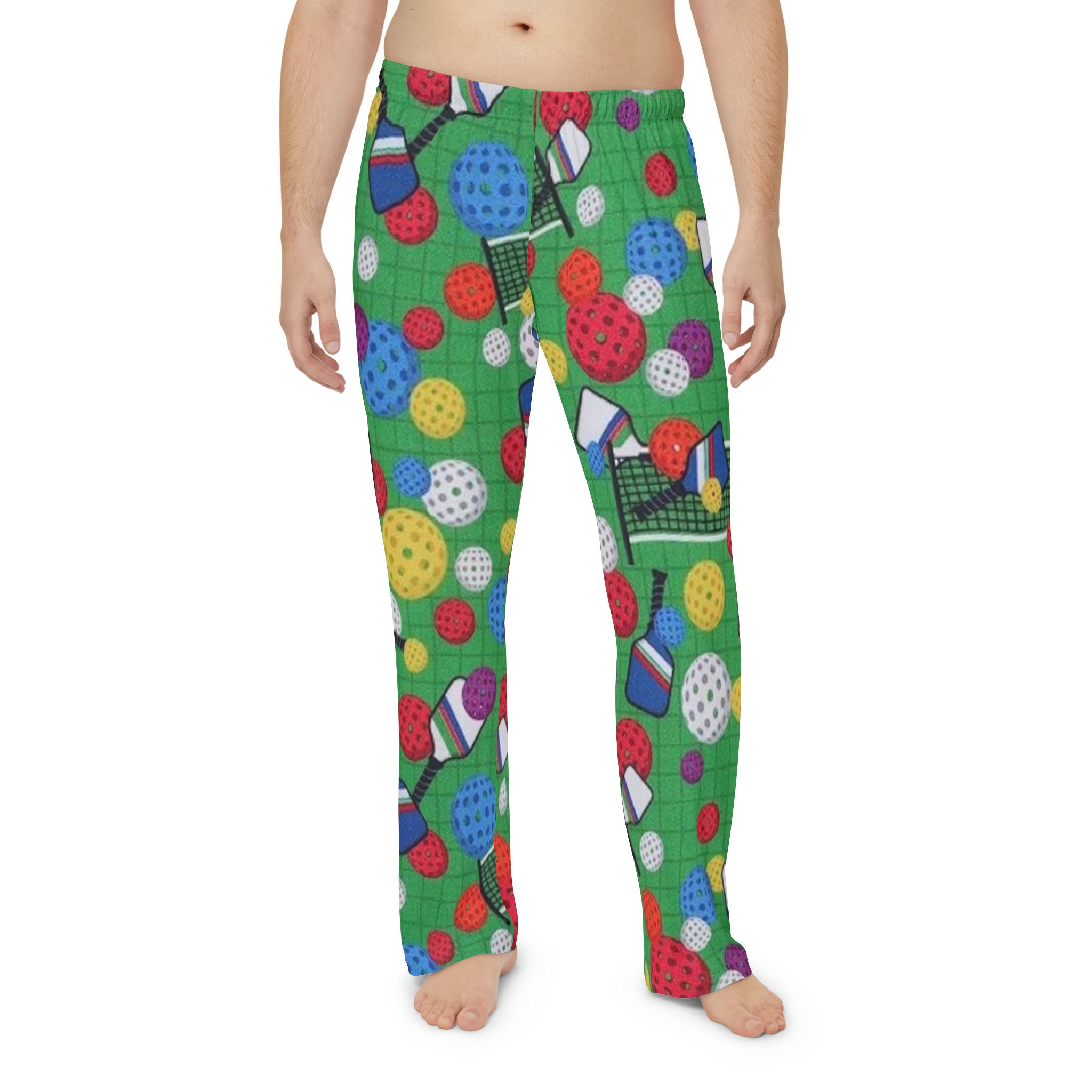 Men's Pajama Pants Pickleball Themed, Pickleball Pj Pants, Novelty