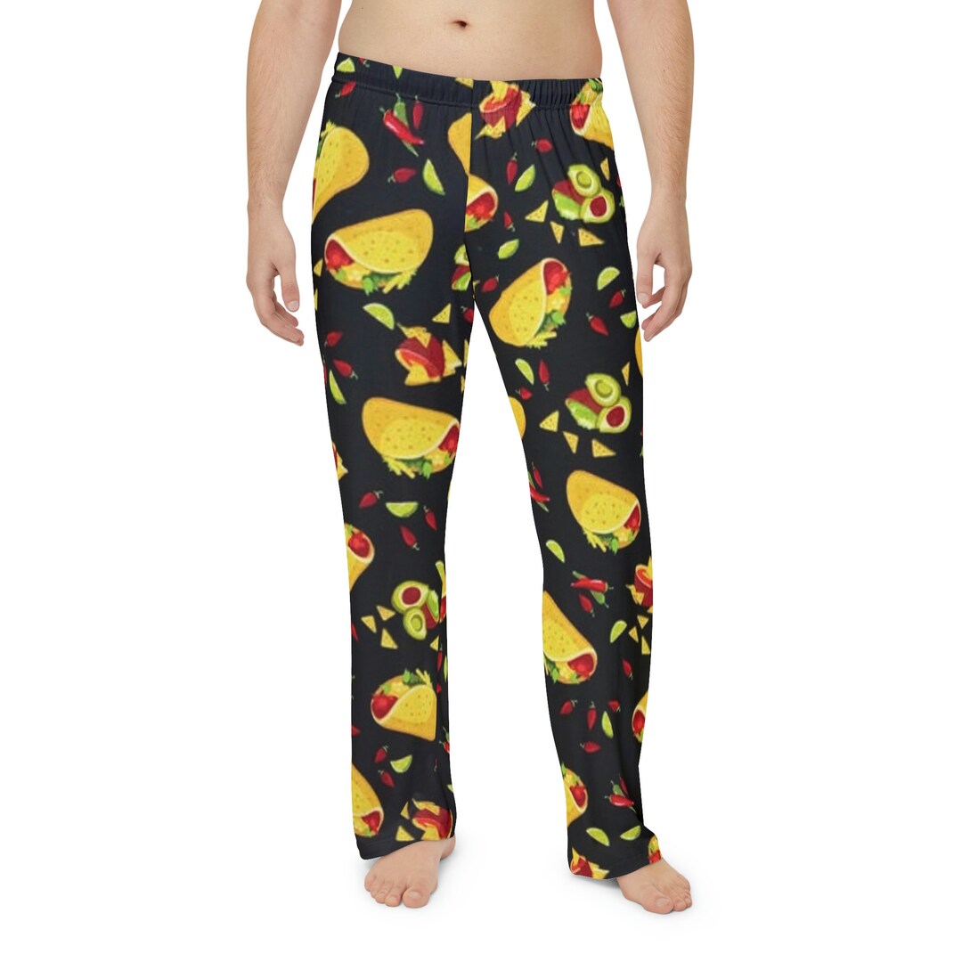 Men's Funny Pajama Pants Taco Themed Taco Lovers Pj Etsy