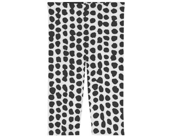 Womens polka dot print Capri Leggings, yoga pants, ladies athleisure, workout gear, ladies casual wear