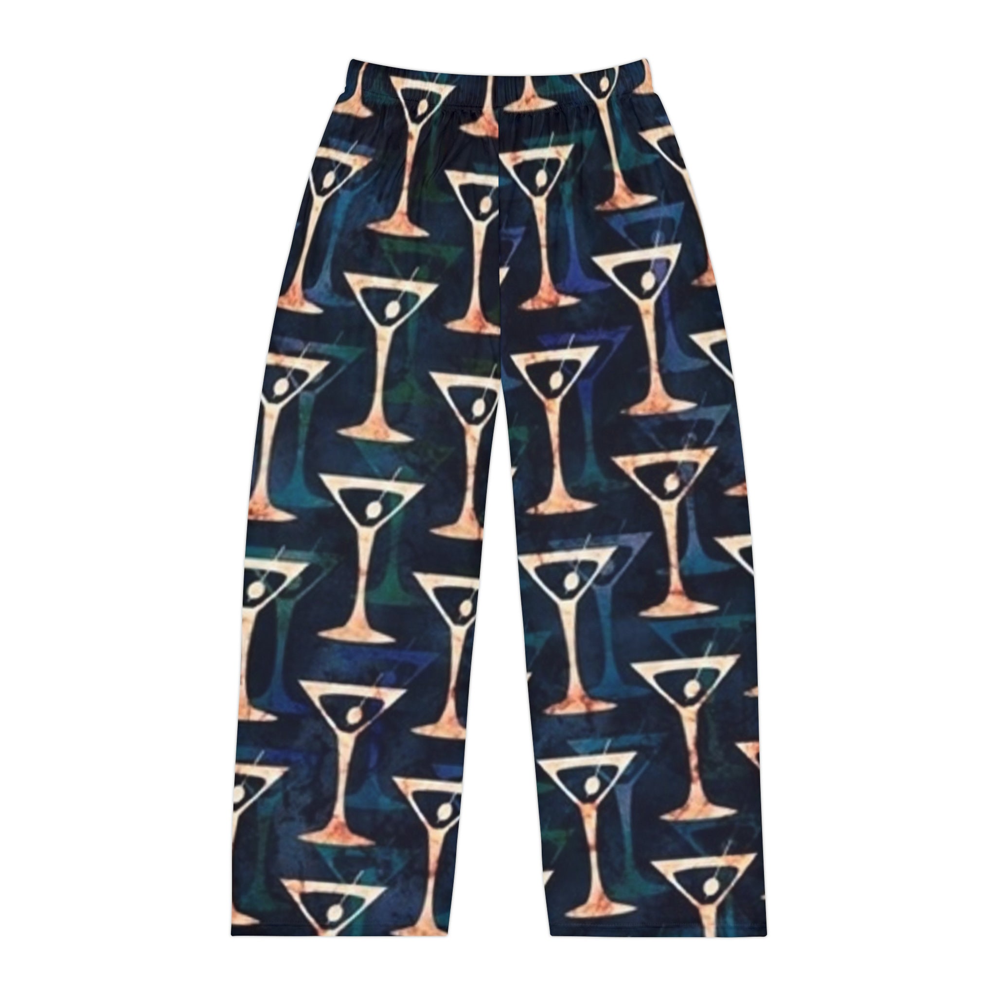 Men's Pajama Pants Martini Glasses, Cocktail Pj Pants, Novelty Lounge