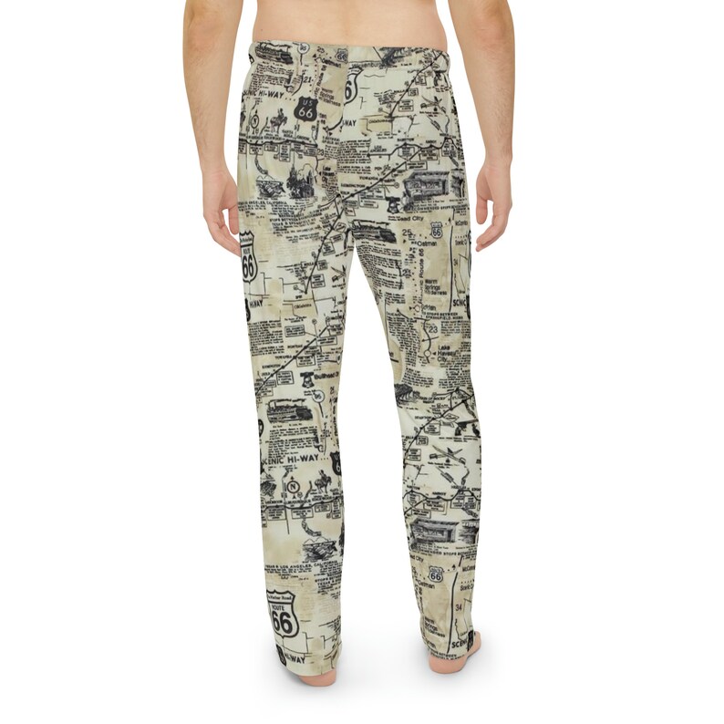 Men's Pajama Pants Historic Route 66, Road Trip Pj Pants, Novelty Lounge Pants Men, Gift for Him