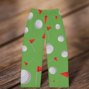 Men's golf themed Pajama Pants, novelty pj pants, golfer lounge pants, gift for dad, funny lounge pants