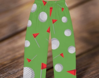 Men's golf themed Pajama Pants, novelty pj pants, golfer lounge pants, gift for dad, funny lounge pants