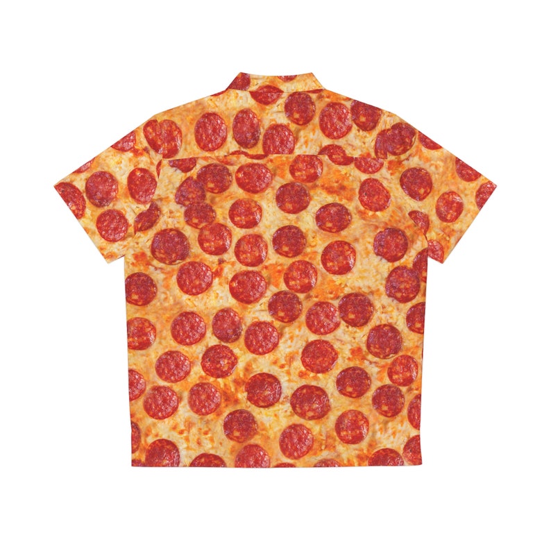 Mens Hawaiian Shirt Pepperoni Pizza, Mens Funny Button Down Shirt