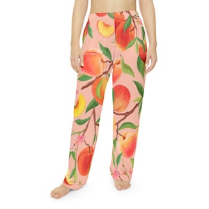 Premium Custom Women s Peach Emoji Pajama Pants Etsy