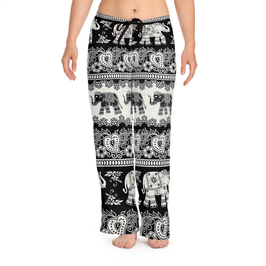 Ladies Pajama Pants Elephants Elephant Themed Pj Bottoms Etsy