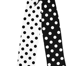 Black and white polka dot pajama pants hotsell