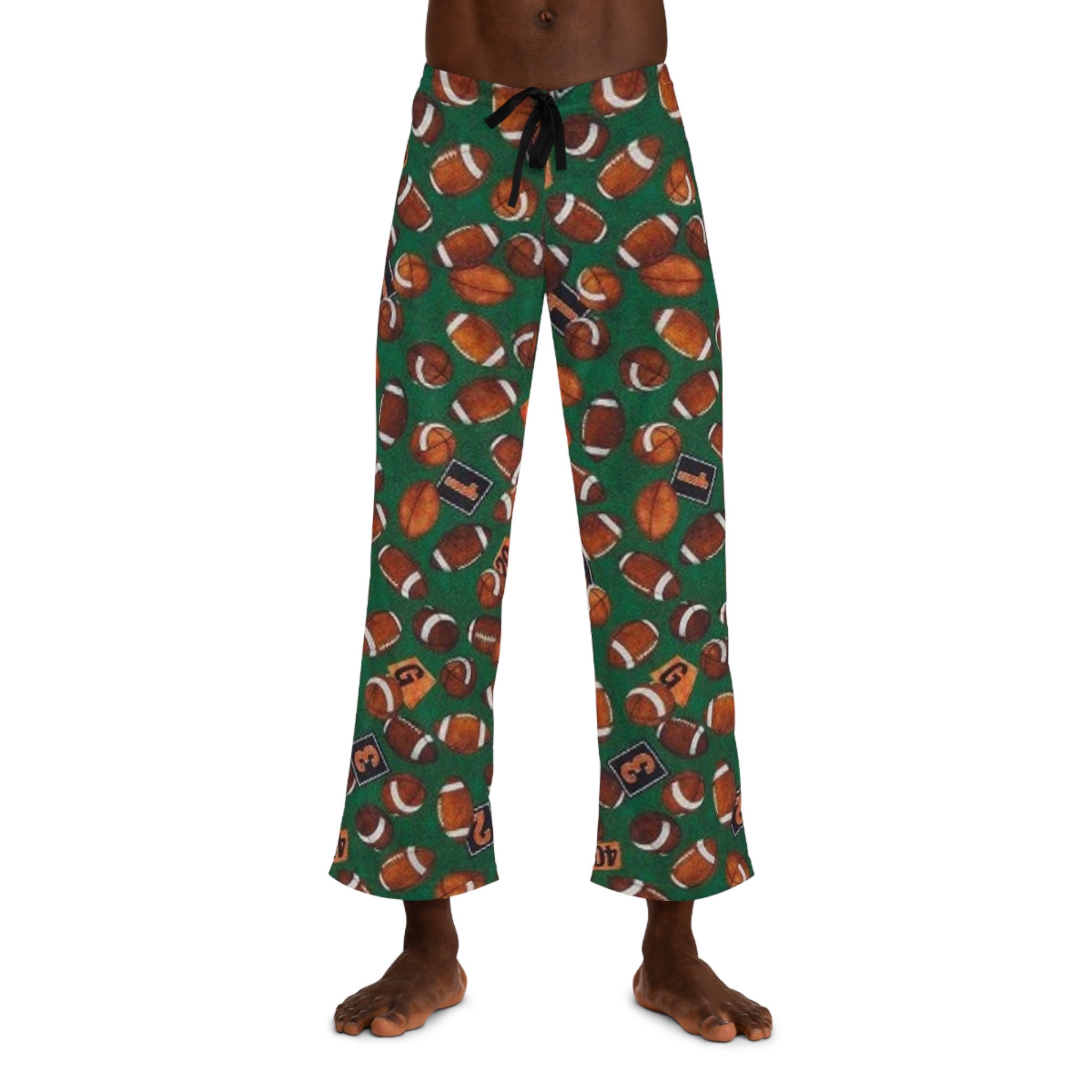 Men s Football Pajama Pants Game Day Pj Bottoms Footballs Theme Pjs Gift for Him Mens Funny Lounge Pants Etsy Canada